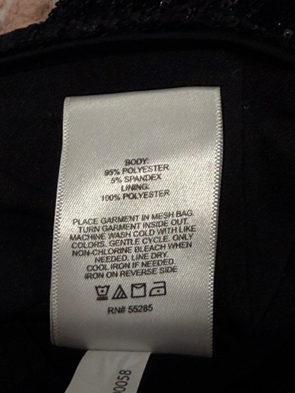 Express Black Sequin Mock Neck Long Sleeve Top - Picture 7 of 7